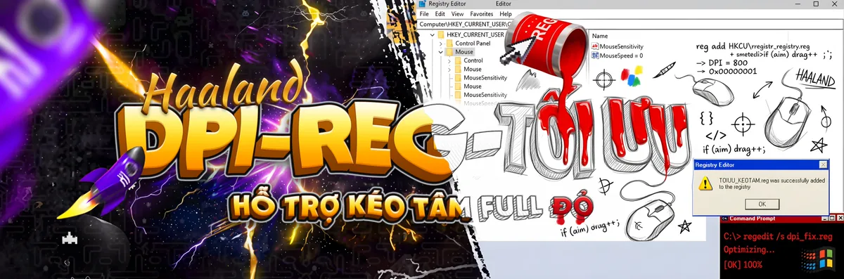 DPI, REG, tối ưu: hỗ trợ kéo tâm full đỏ